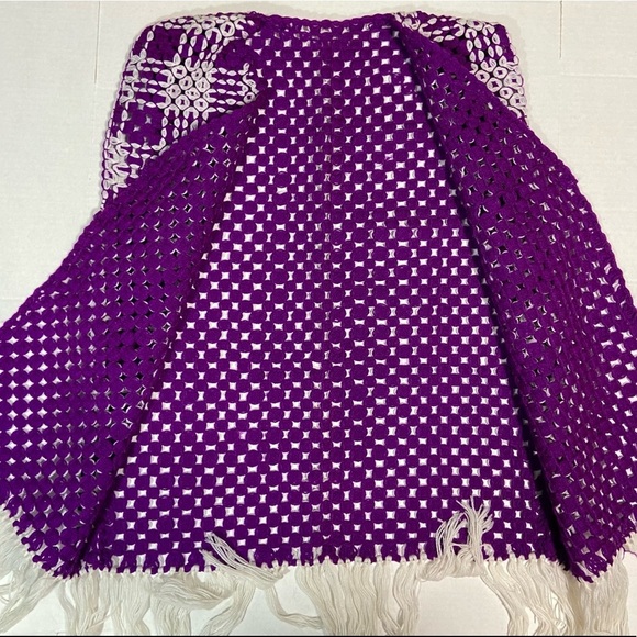 Vtg Handmade knitted granny vest - Picture 2 of 4